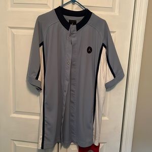 Nike Jordan Brand basketball button up warm up shirt size xl Carolina blue. Used